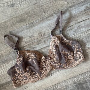 Wacoal Lace Underwire Bra in Brown and Tan Size 36C